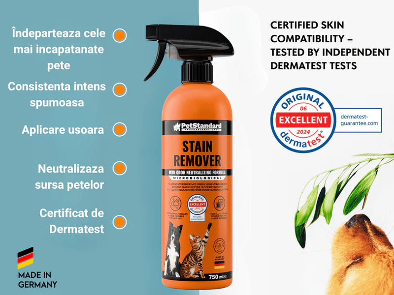 Solutie Profesionala Enzimatica pentru Eliminarea Petelor cu Neutralizare Mirosuri, Pet Standard, 750 ml