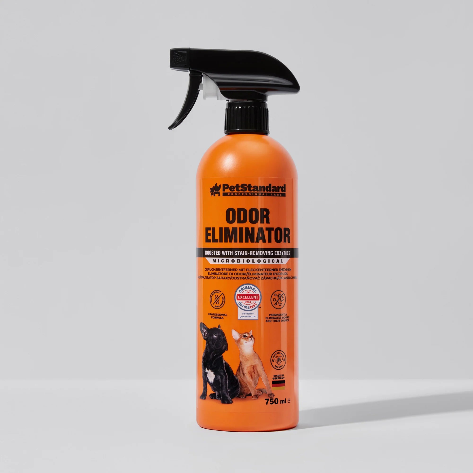 Solutie Profesionala Enzimatica pentru Eliminarea Mirosurilor, Curatare Urina Pisica si Caine, Fecale, Voma,  750 ml