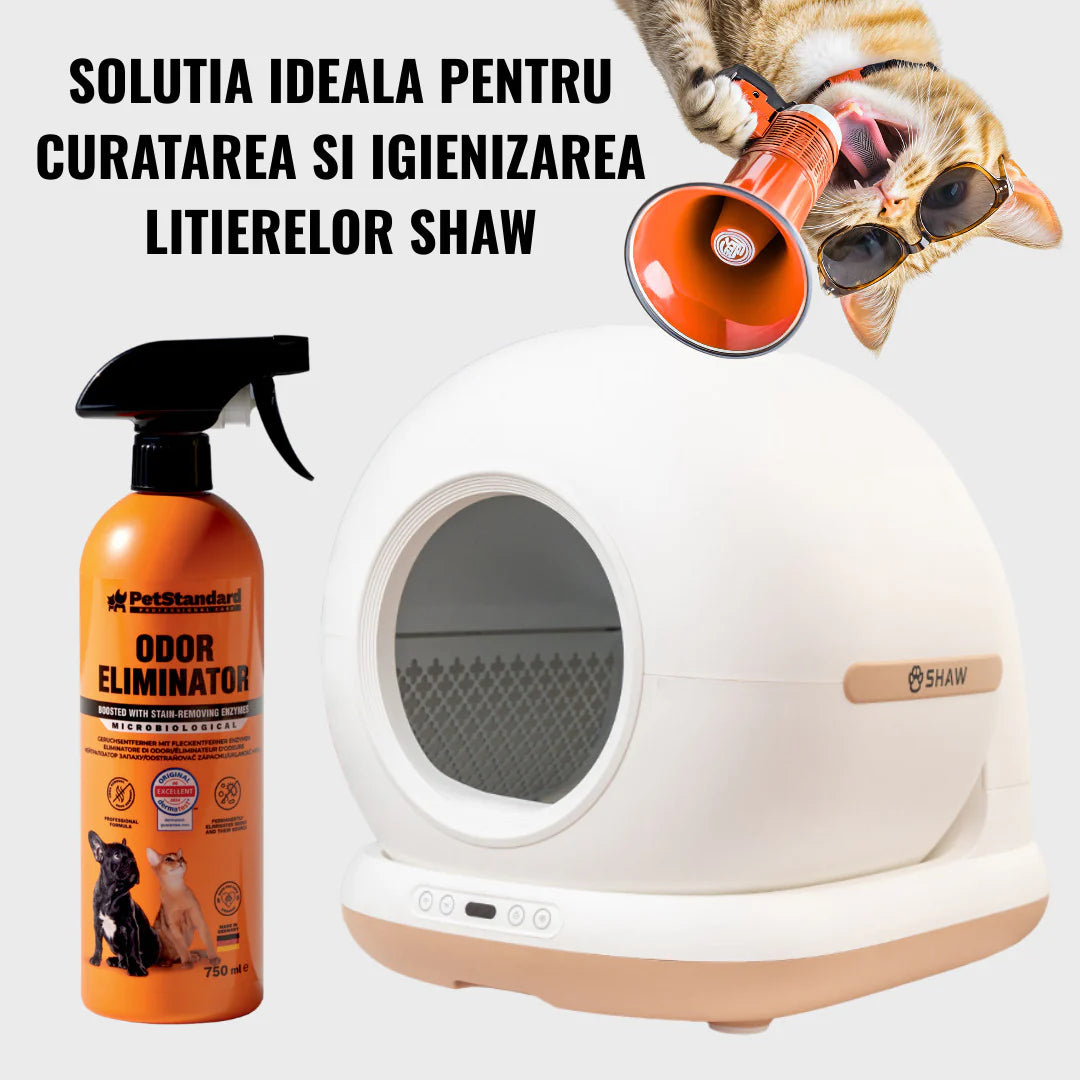 Solutie Profesionala Enzimatica pentru Eliminarea Mirosurilor, Curatare Urina Pisica si Caine, Fecale, Voma,  750 ml